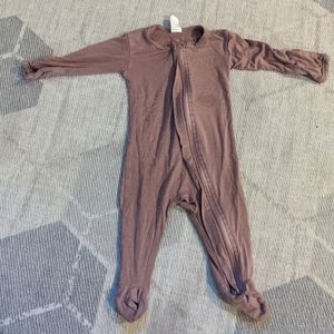 Kate Quinn 3-6 month bamboo zip footie solid mauve